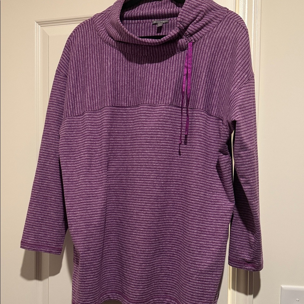 Talbots Ribbed Cowl Neck Sweater in Rich Purple
